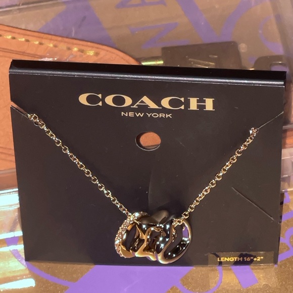 COACH Star Heart Rondell Necklace Silver Gold CY095 NWT minimalist feminine - Picture 1 of 7